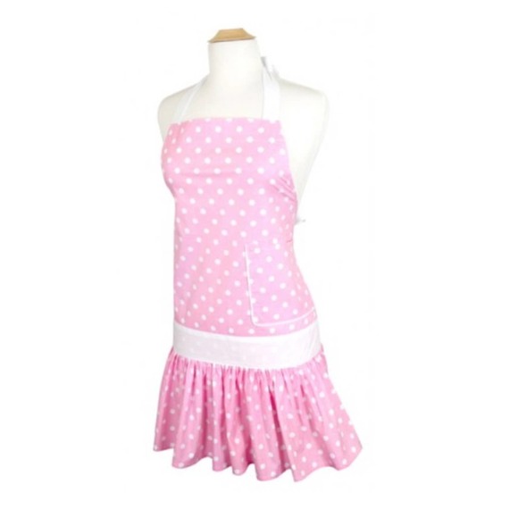 NWT Sadie Pink Polka Dot Apron - Picture 1 of 3